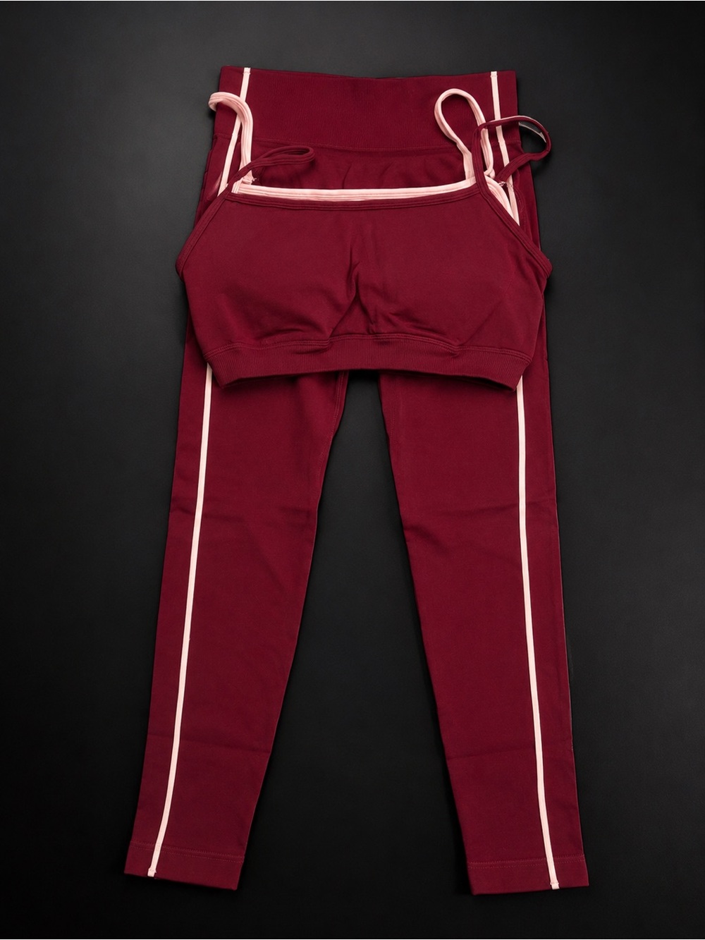 Women's Burgundy 2-Piece Seamless Workout Set
